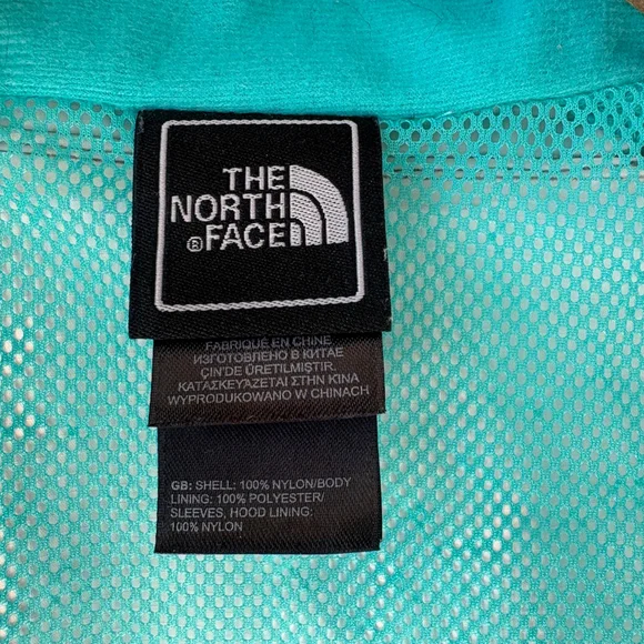 The North Face Grey Nylon Hooded Jacket Teal Mesh Lined Fall Coat Size SMALL - Picture 10 of 12